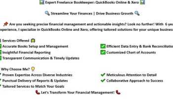Experienced Bookkeeper for QBO Online & Xero - Expert in setting up books