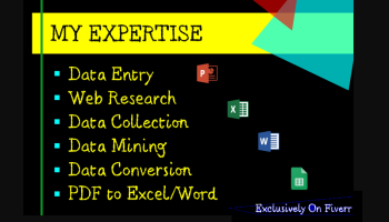 I Will Do Data Entry, Data Collection, Web Research