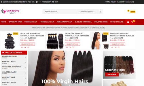 Url: https://www.charlovehairandcosmetic.co.uk/B2b Ecommerce Website.