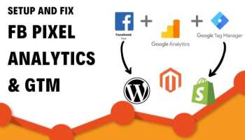 I will setup facebook pixels, google tag manager, analytics, and event tracking fast
