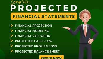 I will do financial forecast, cashflows and financial projections, financial modeling